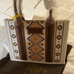 Wrangler Ethnic Patterned Brown and Cream Tote